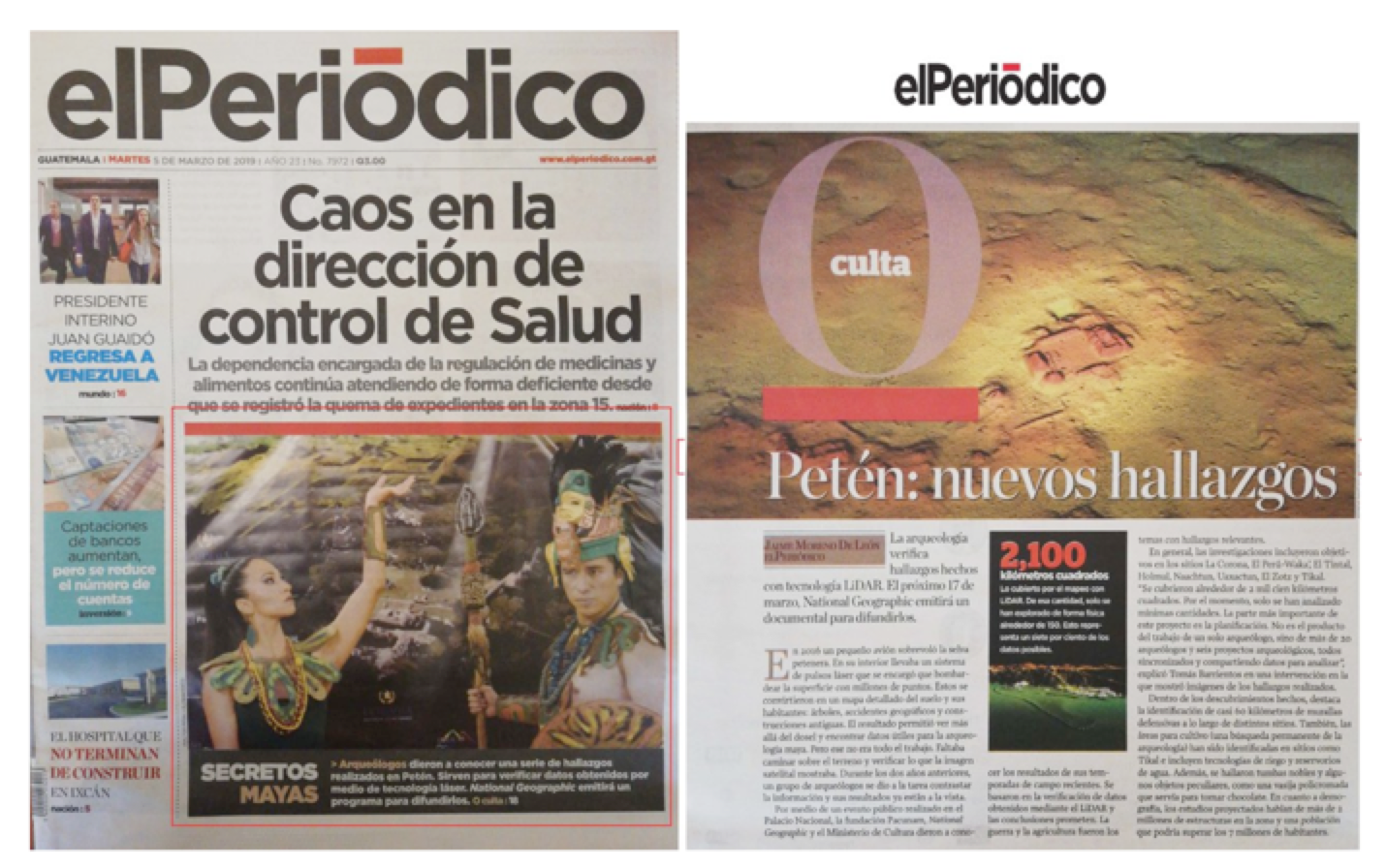 Photo of Front Page of El Periodico