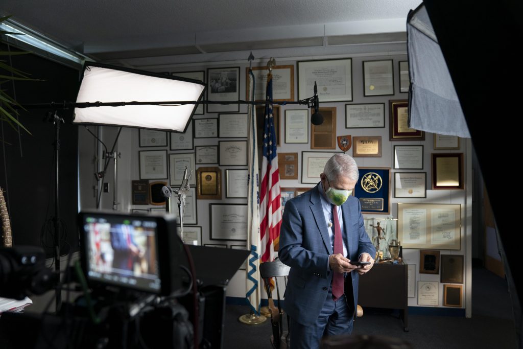 Dr. Anthony Fauci during an interview at the NIH in Bethesda, MD.